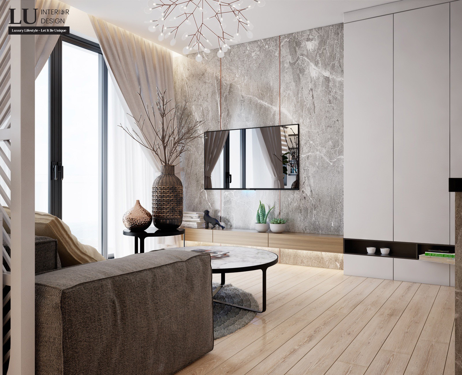 Ánh sáng thẳng và ánh sáng phân tán trong thiết kế nội thất | Dự án Happy Residence - LU Design
