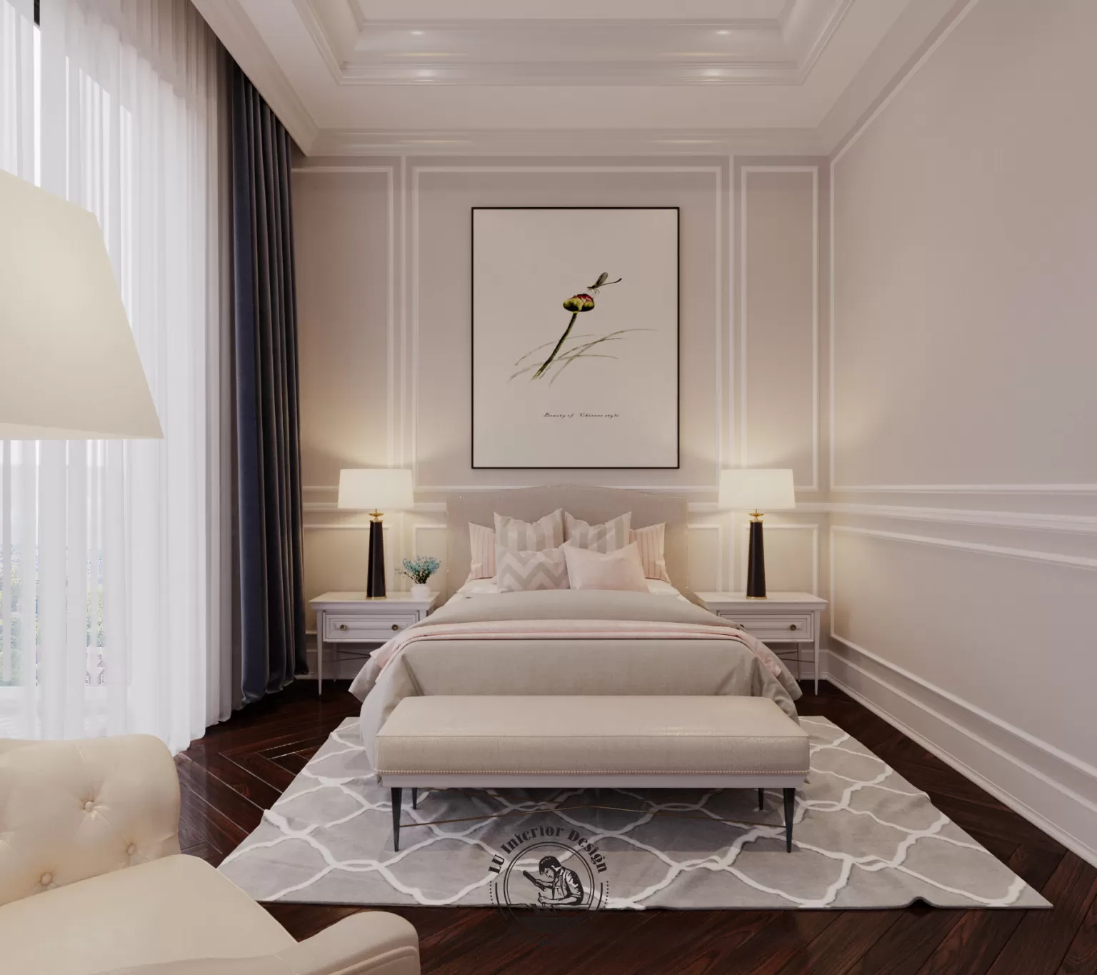 Phòng ngủ với gam màu kem nhẹ nhàng mang lại cảm giác thư thái cho tâm lý | Dự án Swan Bay Villa