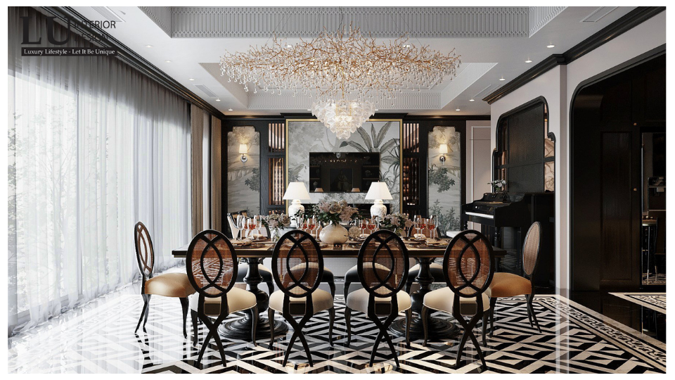 Không gian mở phù hợp giữa phòng khách và phòng ăn mỗi khi tiếp khách | Dự án Feliz En Vista
