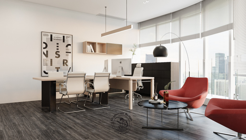 Nội thất văn phòng với màu vàng đặc trưng, kích thích khả năng sáng tạo | Nguồn Prosegur Offices – Madrid.