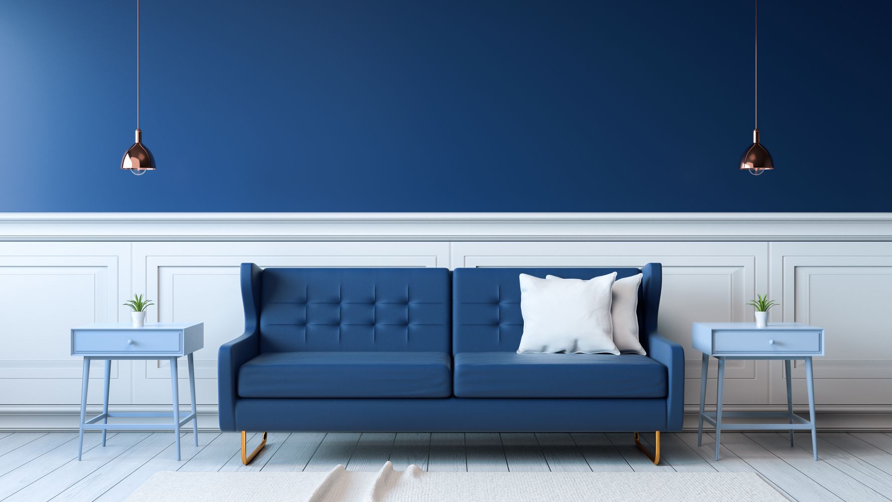 Xu hướng nội thất đơn sắc với gam màu xanh chủ đạo | Nguồn Internet