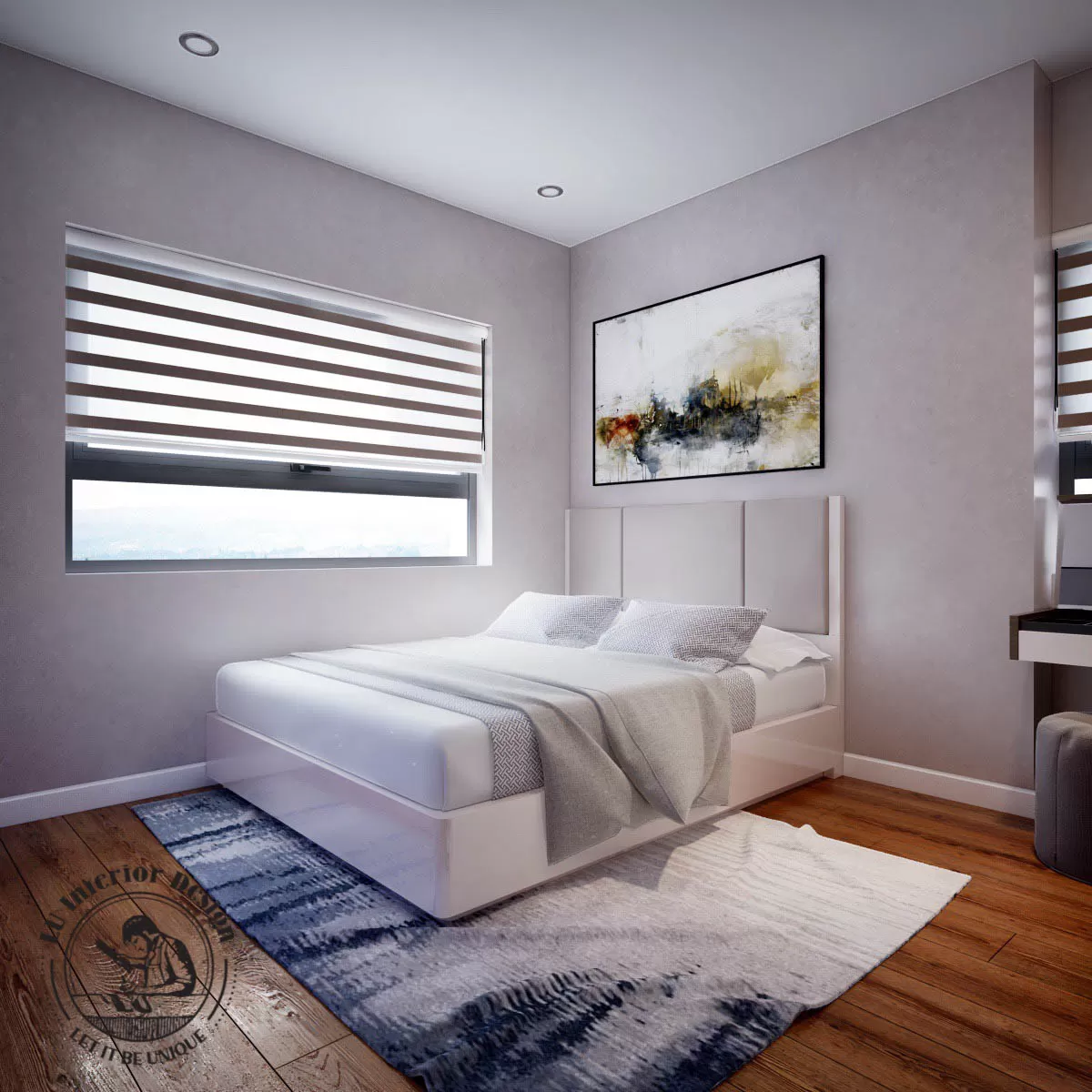Thiết kế nội thất phòng ngủ căn hộ 2 phòng ngủ | Dự án Sunrise Riverside