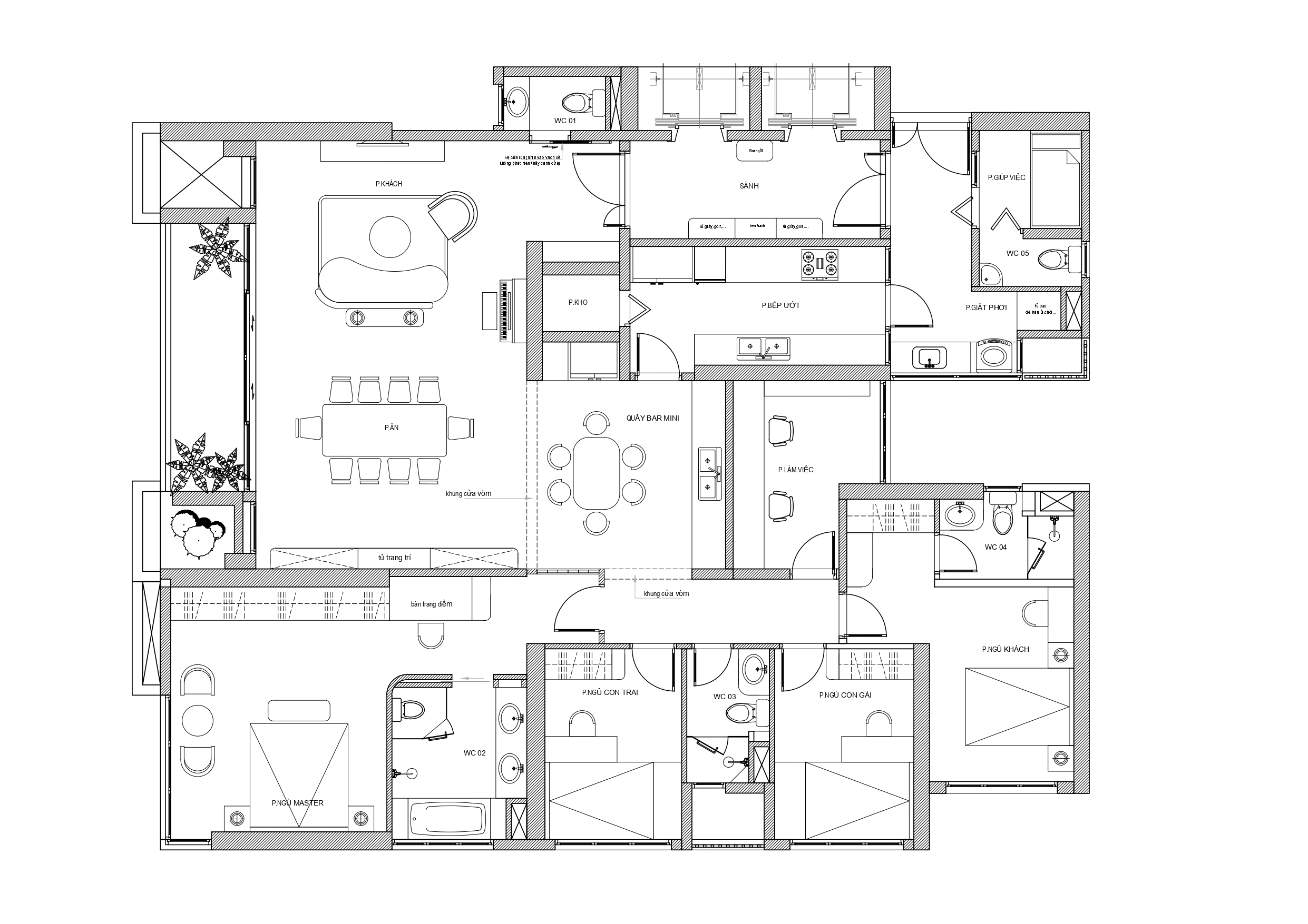 Bản vẽ 2D của căn hộ Feliz En Vista | KTS LU Design thực hiện