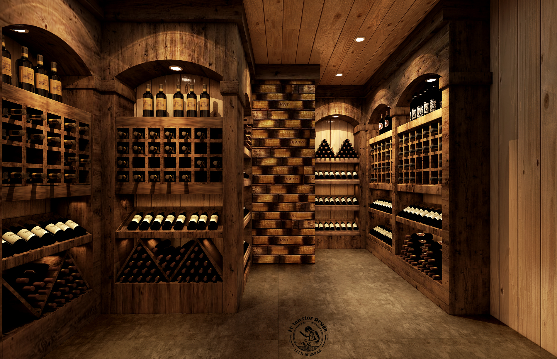 Phòng rượu của dự án Villa Victoria | LU Design thực hiện.