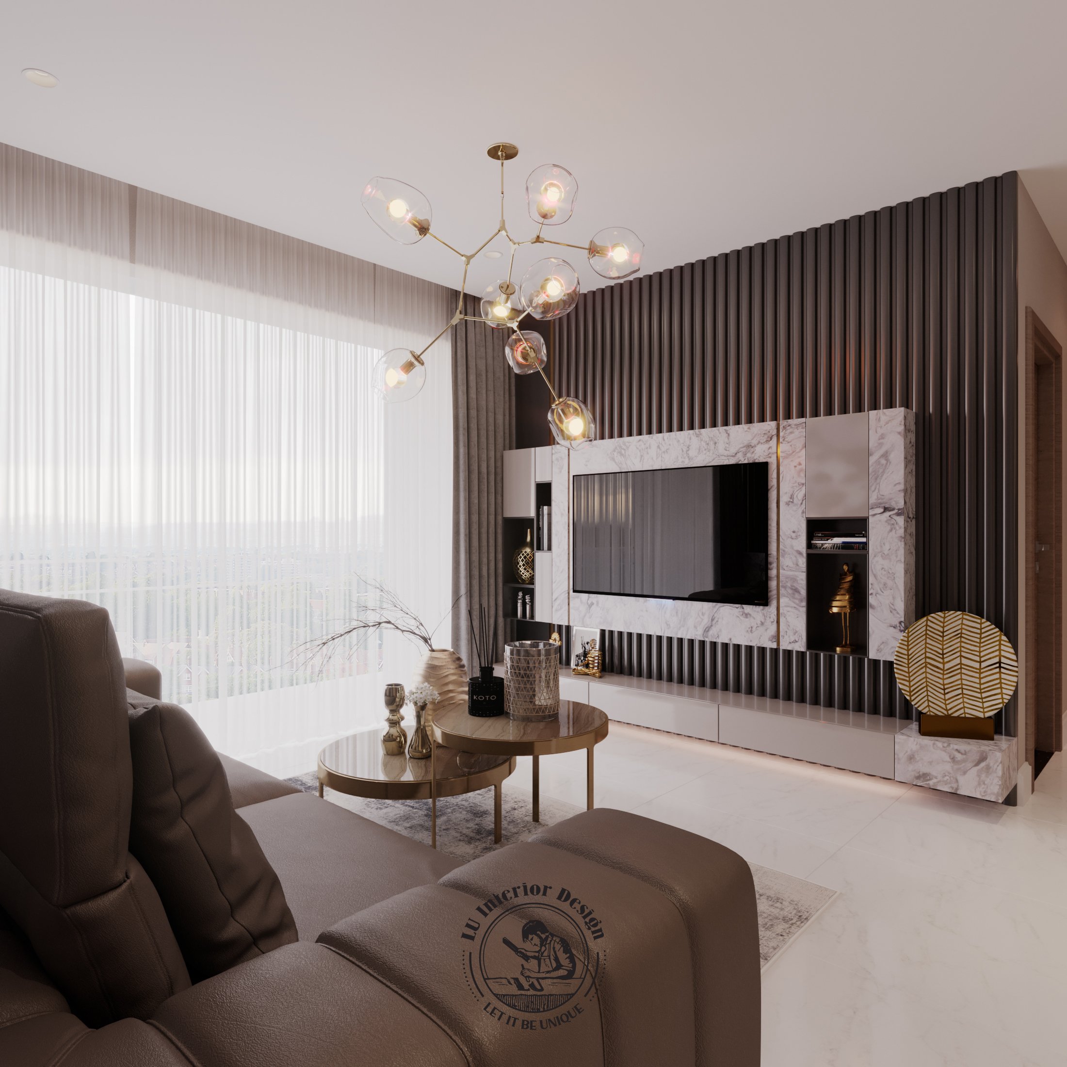 Dự án thiết kế nội thất căn hộ hiện đại Sunwah Pearl | Lu Design thực hiện
