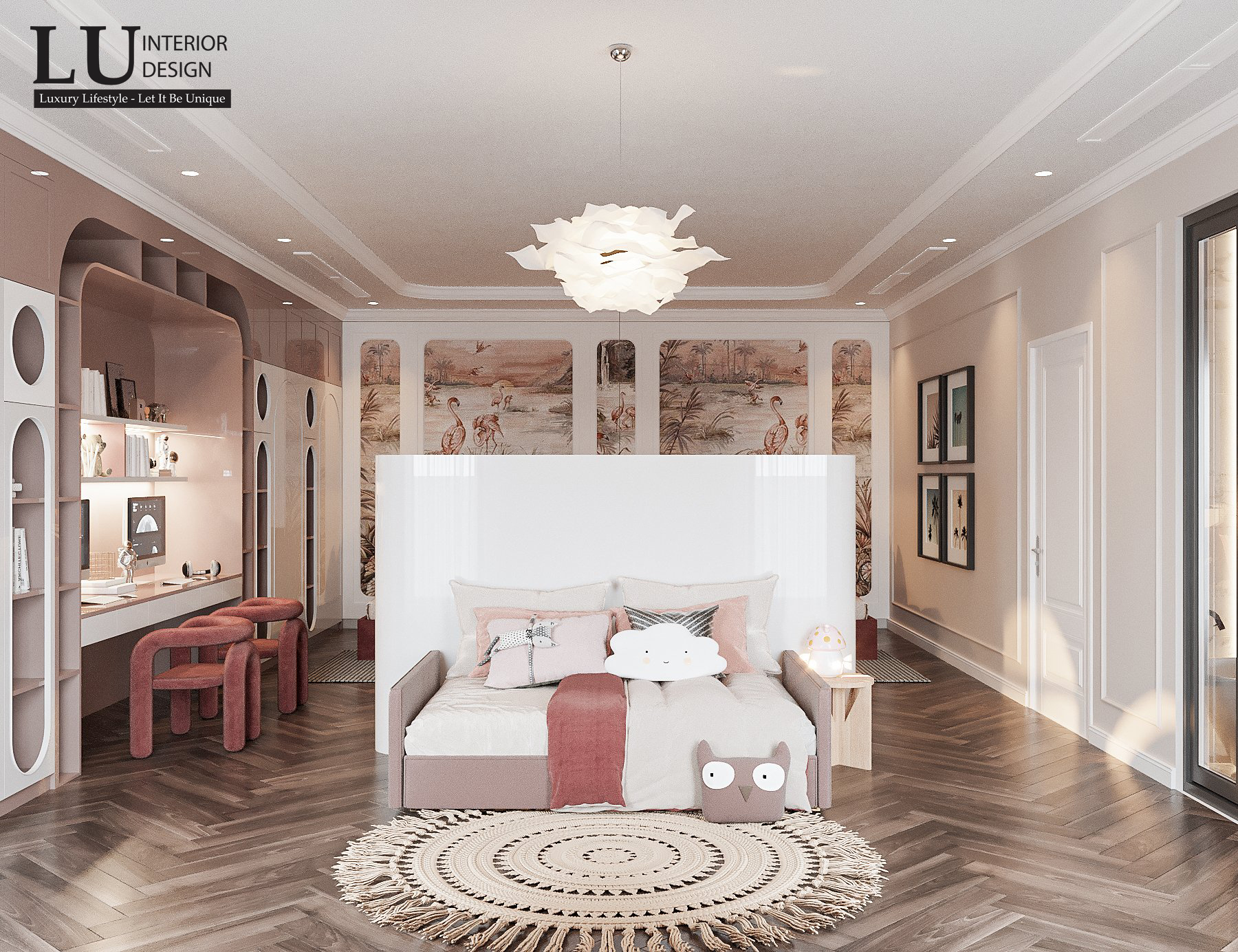 Phòng ngủ đôi được thiết kế đầy đủ tiện nghi và ngập tràn ánh sáng tự nhiên.
