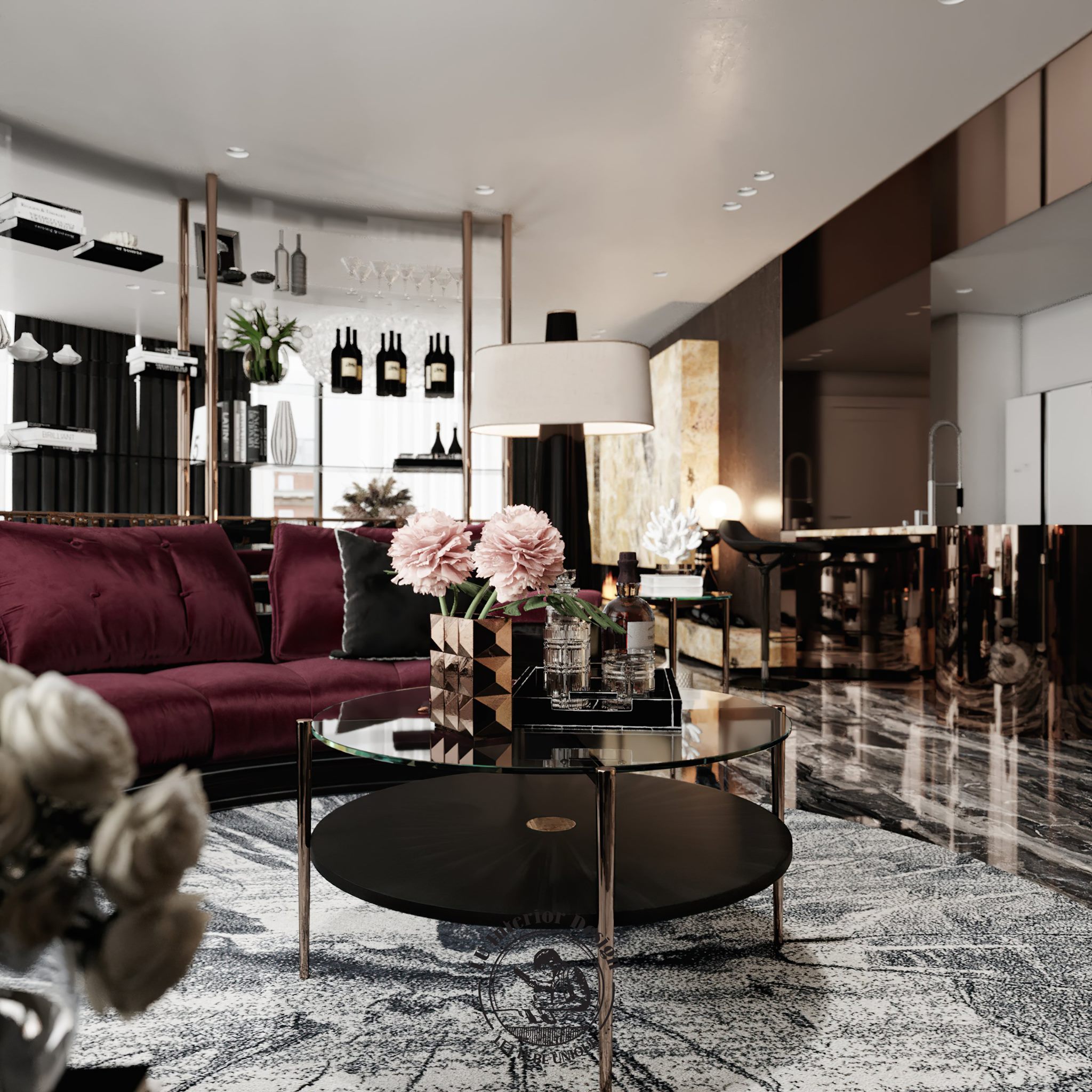Sử dụng đồ nội thất cao cấp trong trang trí nội thất phòng khách | Dự án Penthouse Vũng Tàu - LU Design thực hiện.