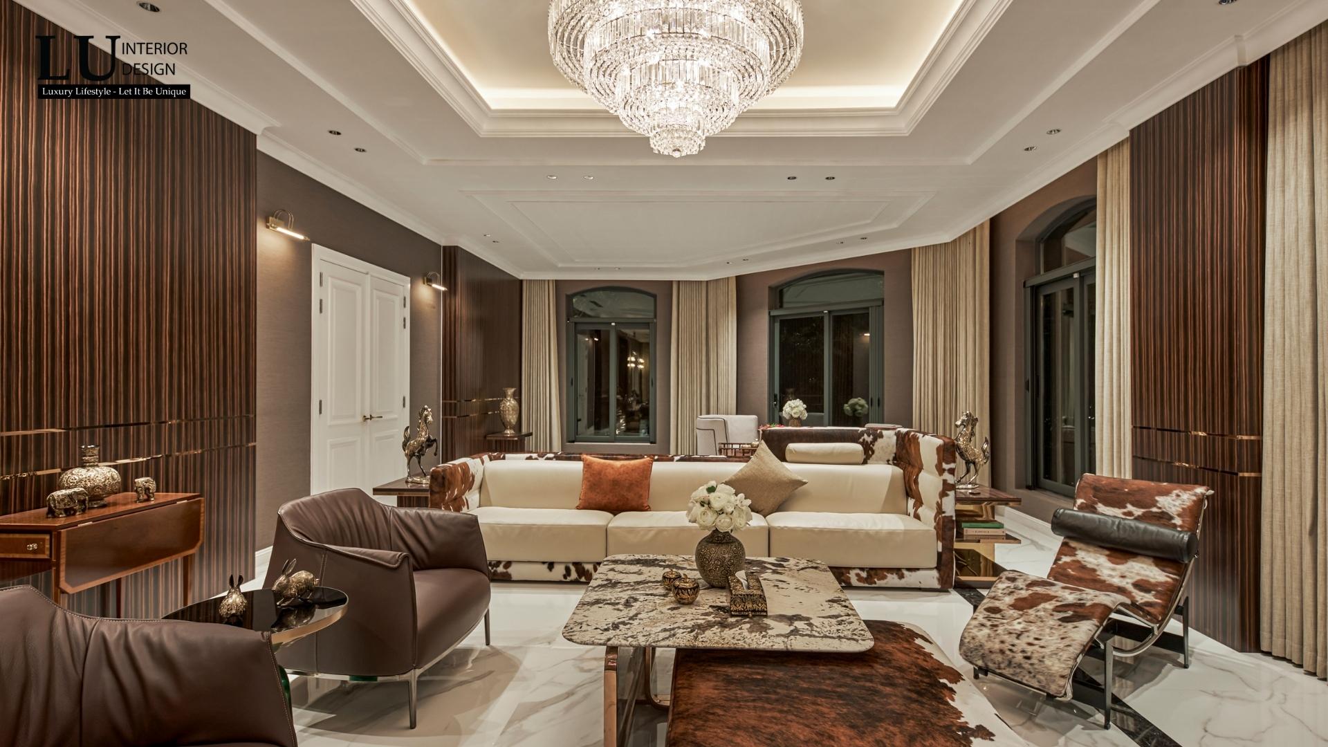 Vẻ đẹp phòng khách khi về đêm dưới ánh đèn vàng sang trọng | Dự án Victoria Village - LU Design.