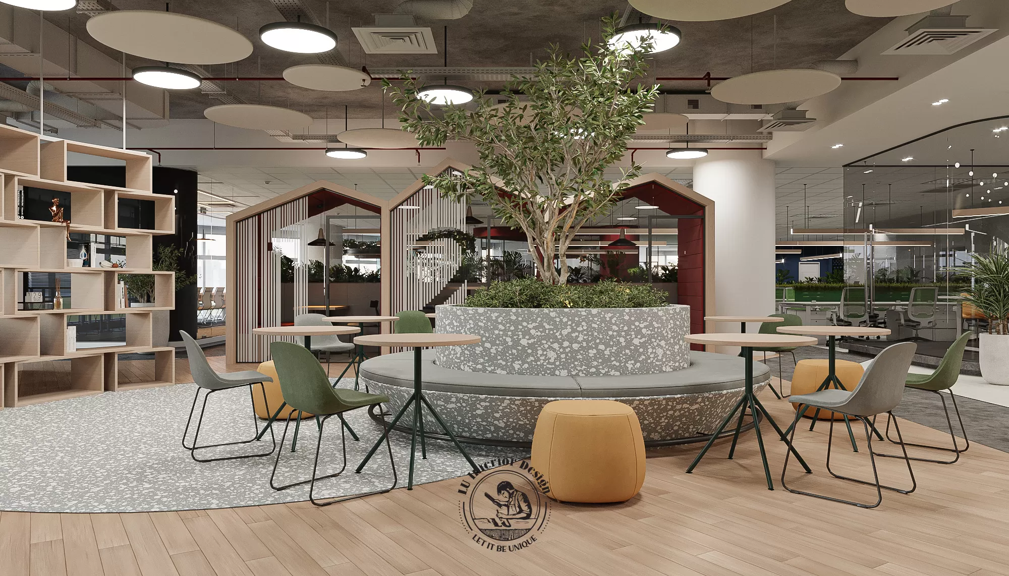 Thiết kế thi công nội thất văn phòng xanh làm tăng thẩm mỹ và giá trị văn hóa doanh nghiệp | LU Design thực hiện.