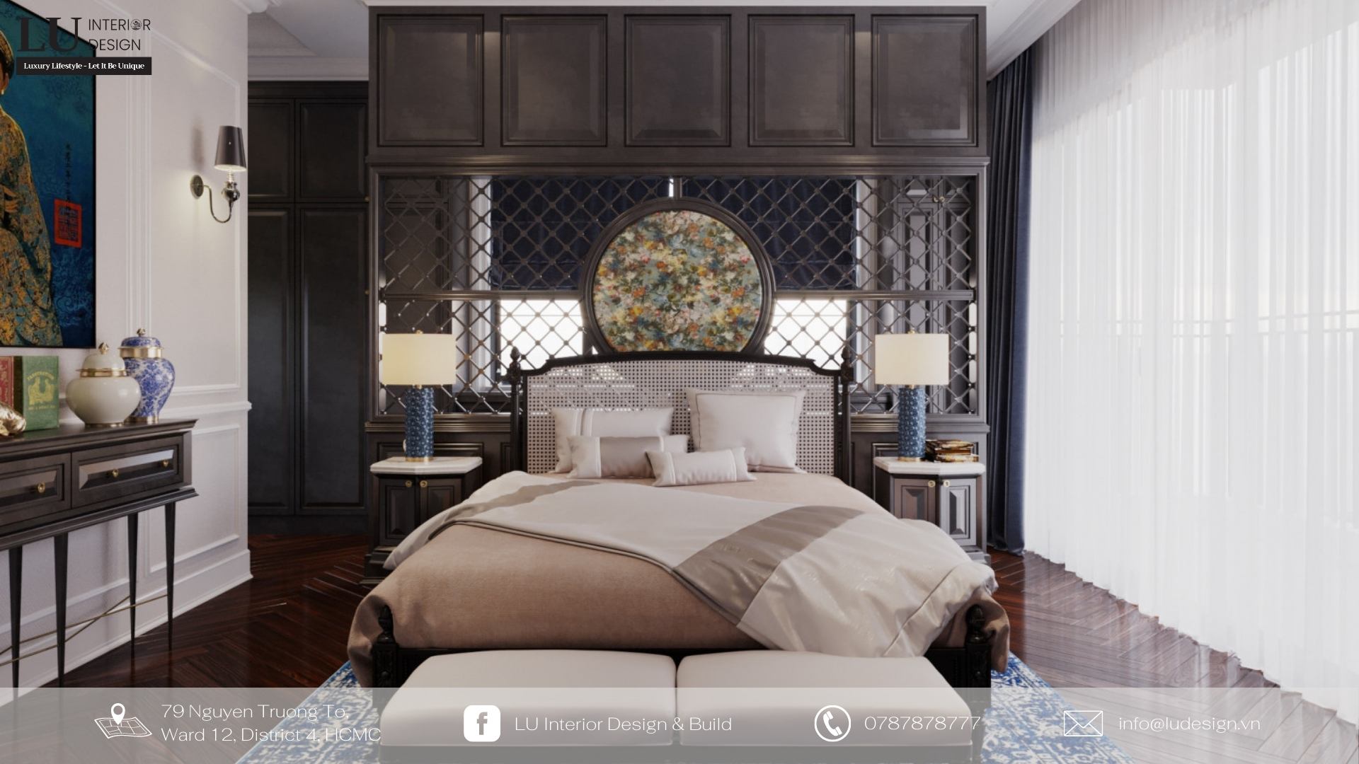 Phòng ngủ cho người lớn của biệt thự Swan Bay | LU Design thực hiện. 