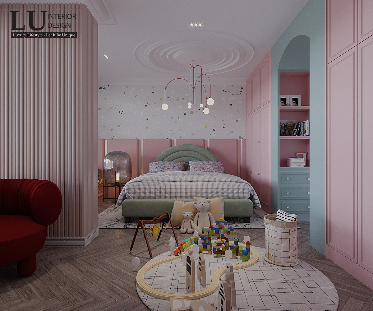 Thiết kế phòng ngủ được bố trí một cách khoa học cho trẻ có không gian riêng để vừa học tập, rèn luyện vừa giải trí. Ảnh: LU Design