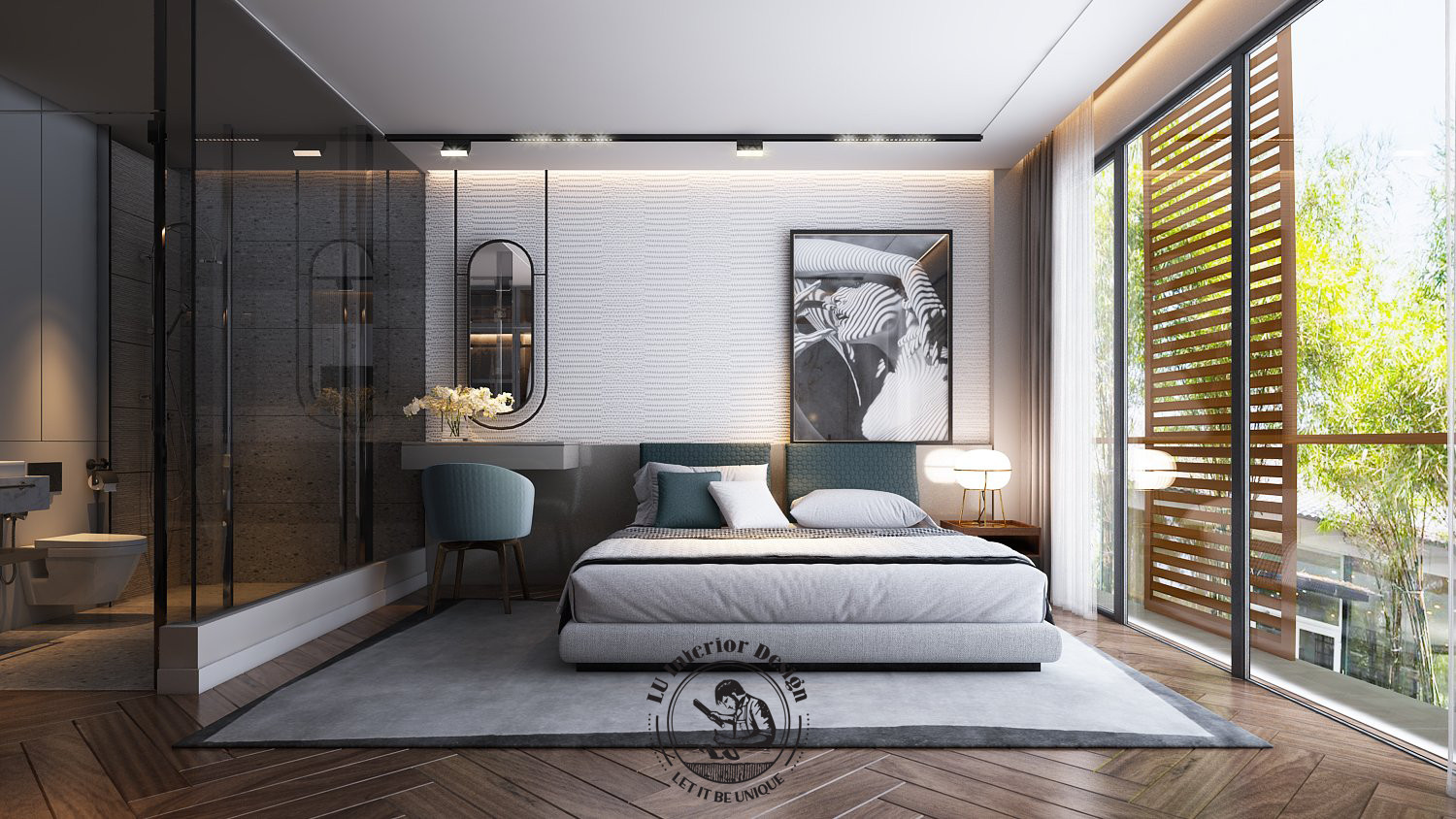 Sử dụng gam màu trung tính trong thiết kế phòng ngủ Hiện đại | Dự án Townhouse Vũng Tàu - LU Design thực hiện.