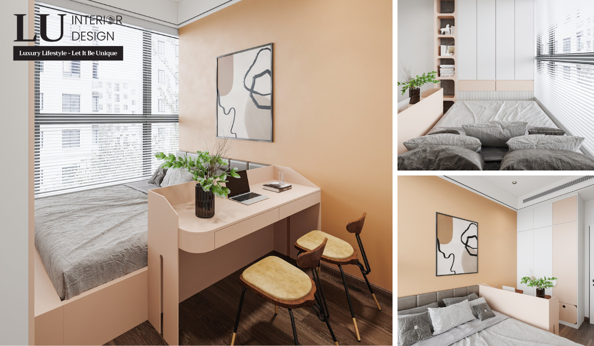 Thiết kế phòng ngủ mang màu sắc riêng phù hợp sở thích và cá tính của bé gái | Dự án căn hộ The Marq - LU Design.
