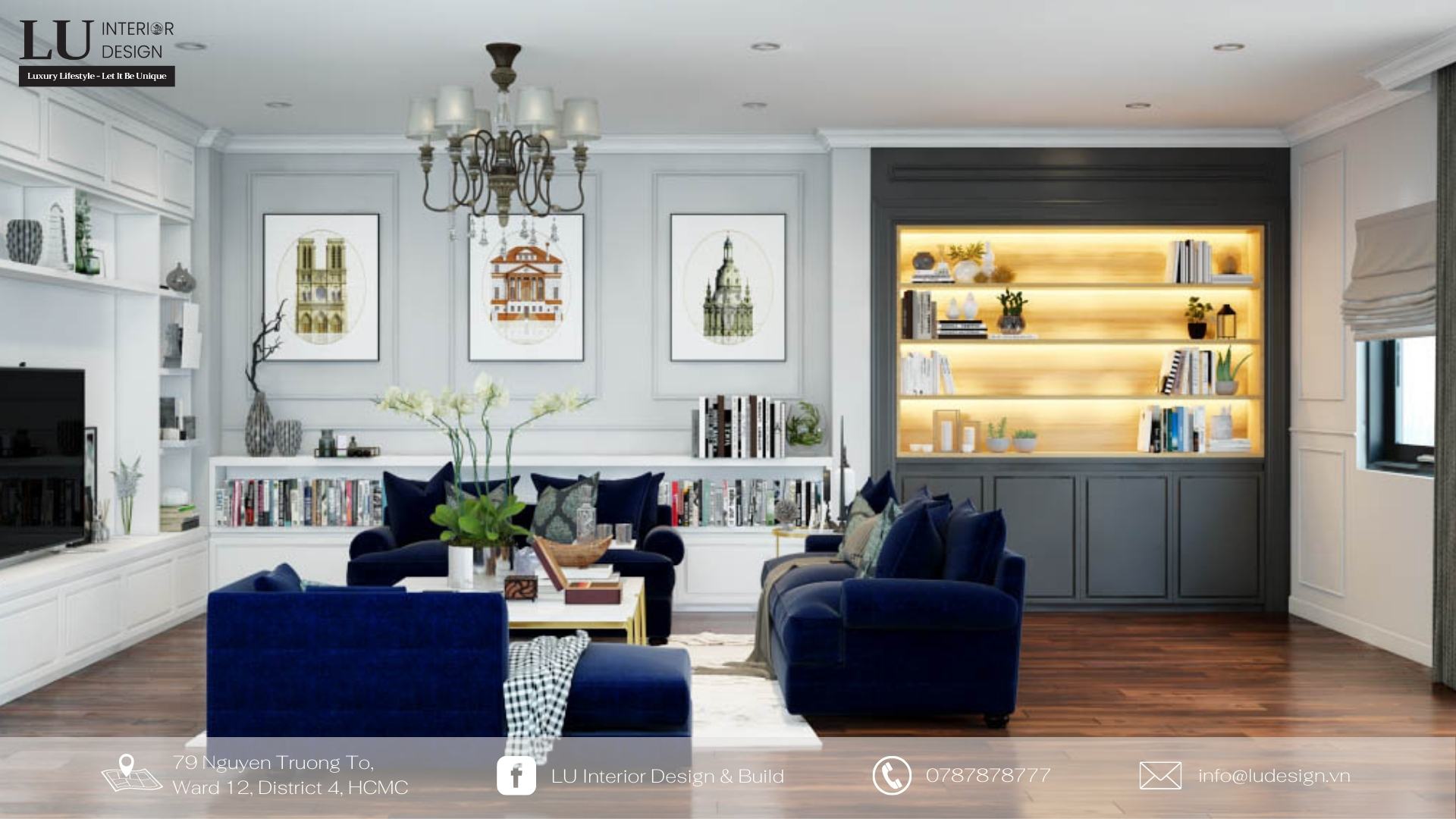 Tone màu lạnh trong nội thất | Dự án nhà phố Quảng Ninh - LU Design thực hiện.
