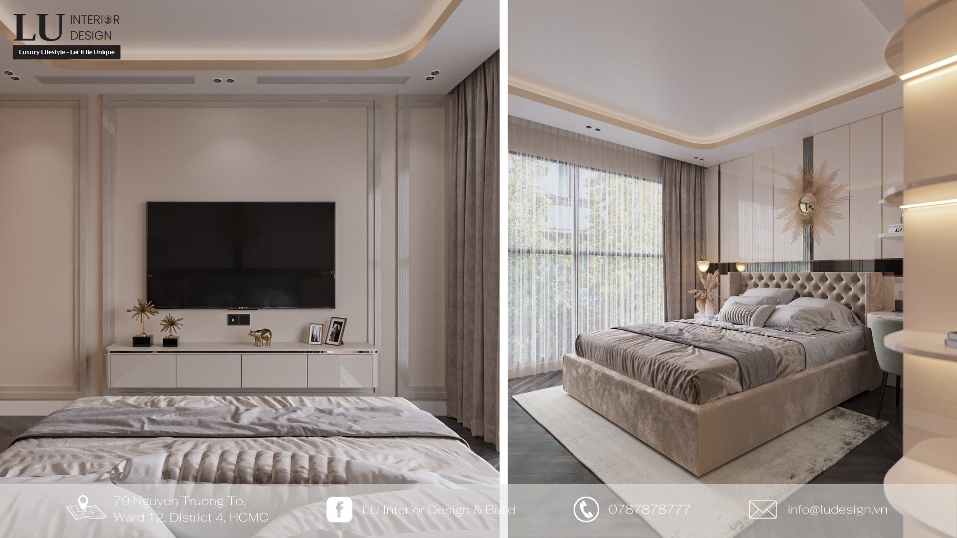 Phòng ngủ của nhà phố Tân Phú | LU Design thực hiện. 