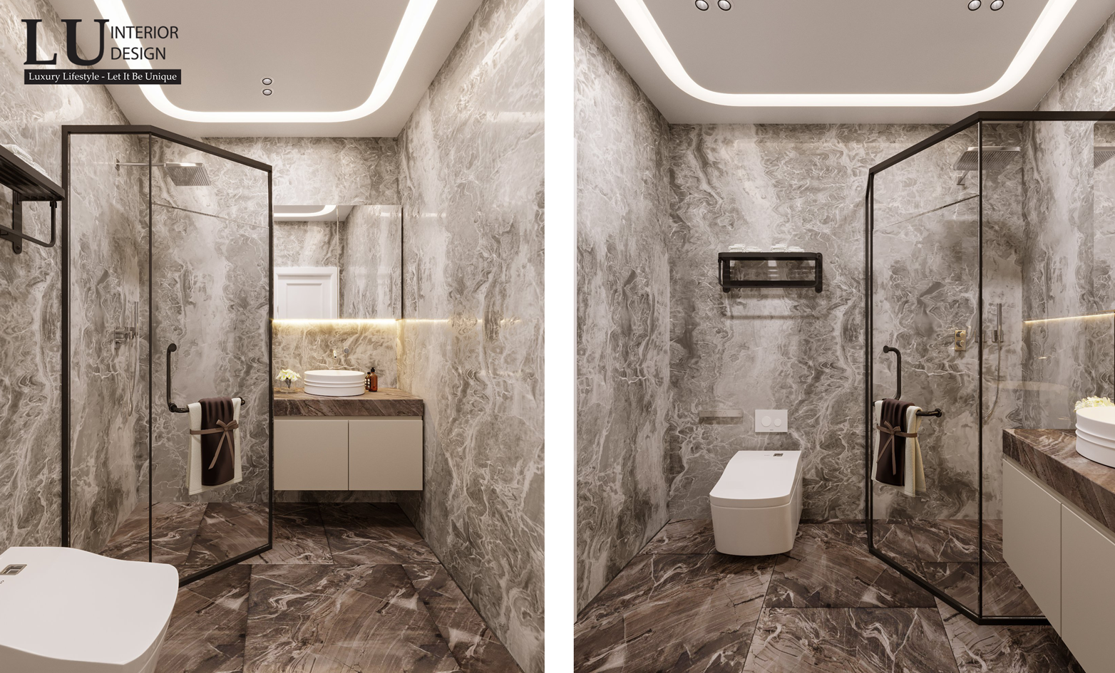 Thiết kế nội thất phòng tắm nhà phố Tân Phú.
