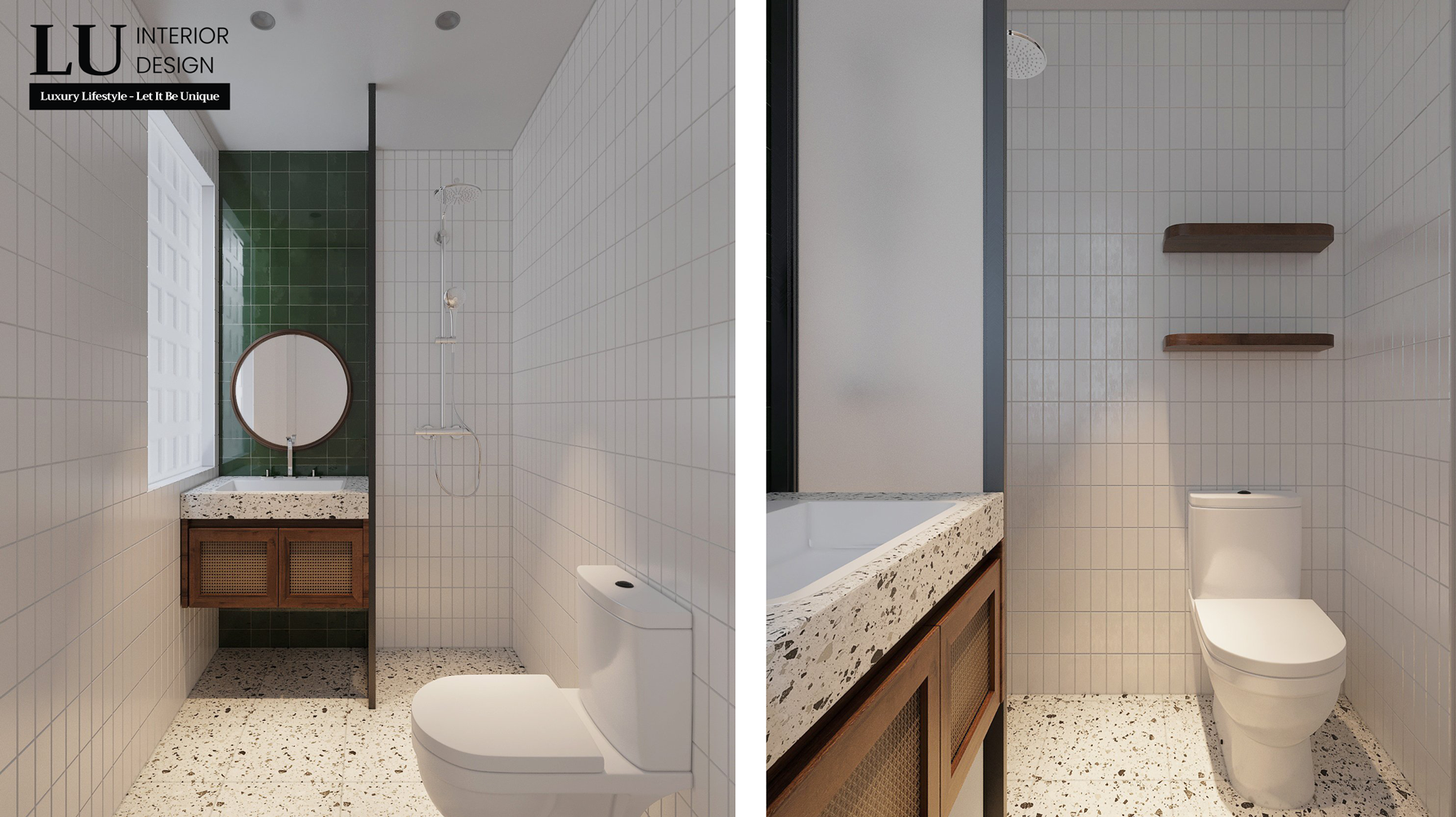Tuy diện tích nhỏ, nhưng KTS vẫn thiết kế nhà tắm riêng trong phòng để đảm bảo tiện nghi. Ảnh: LU Design