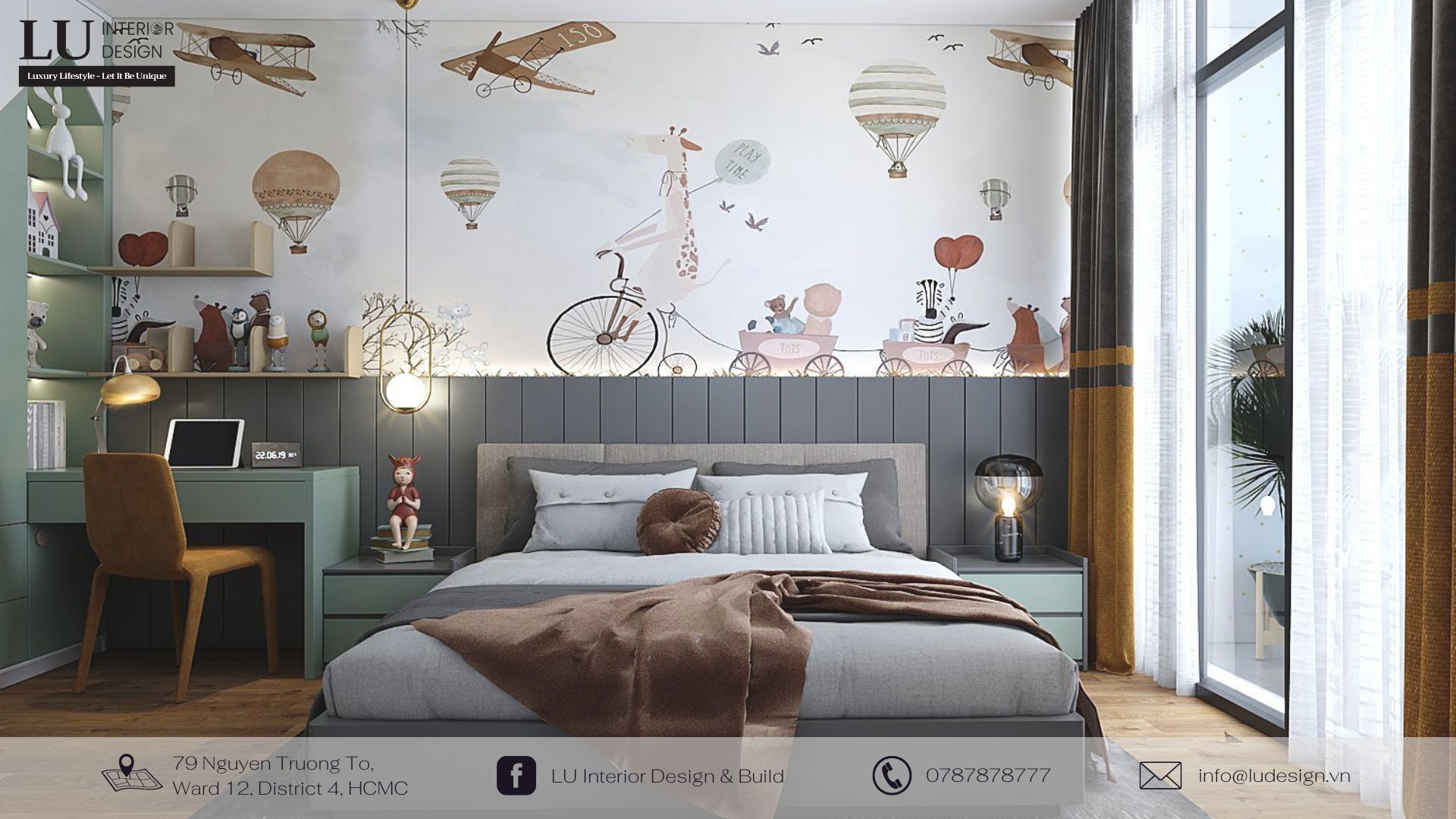 Các thiết kế nội thất phòng ngủ được sử dụng những loại vật liệu an toàn, chất lượng | Dự án căn hộ Petro Landmark - LU Design thực hiện.