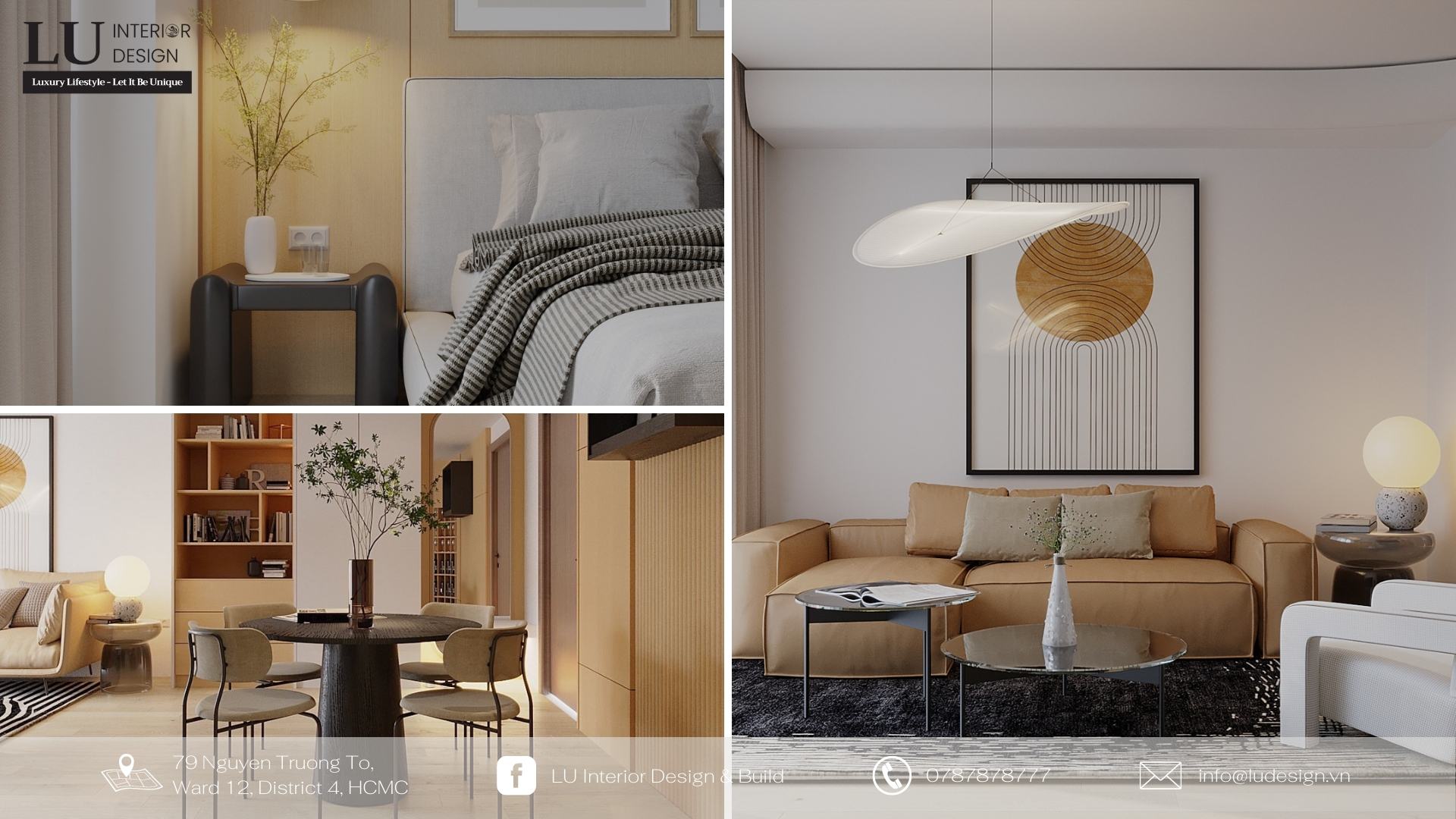 Thiết kế nội thất chung cư 2 phòng ngủ đẹp - tối giản | Dự án Ascentia - LU Design.