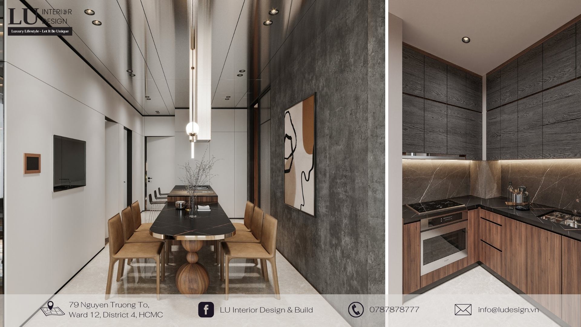 Thiết kế không gian bếp tích hợp nhiều tiện ích thông minh | Dự án căn hộ Mar Q - LU Design.