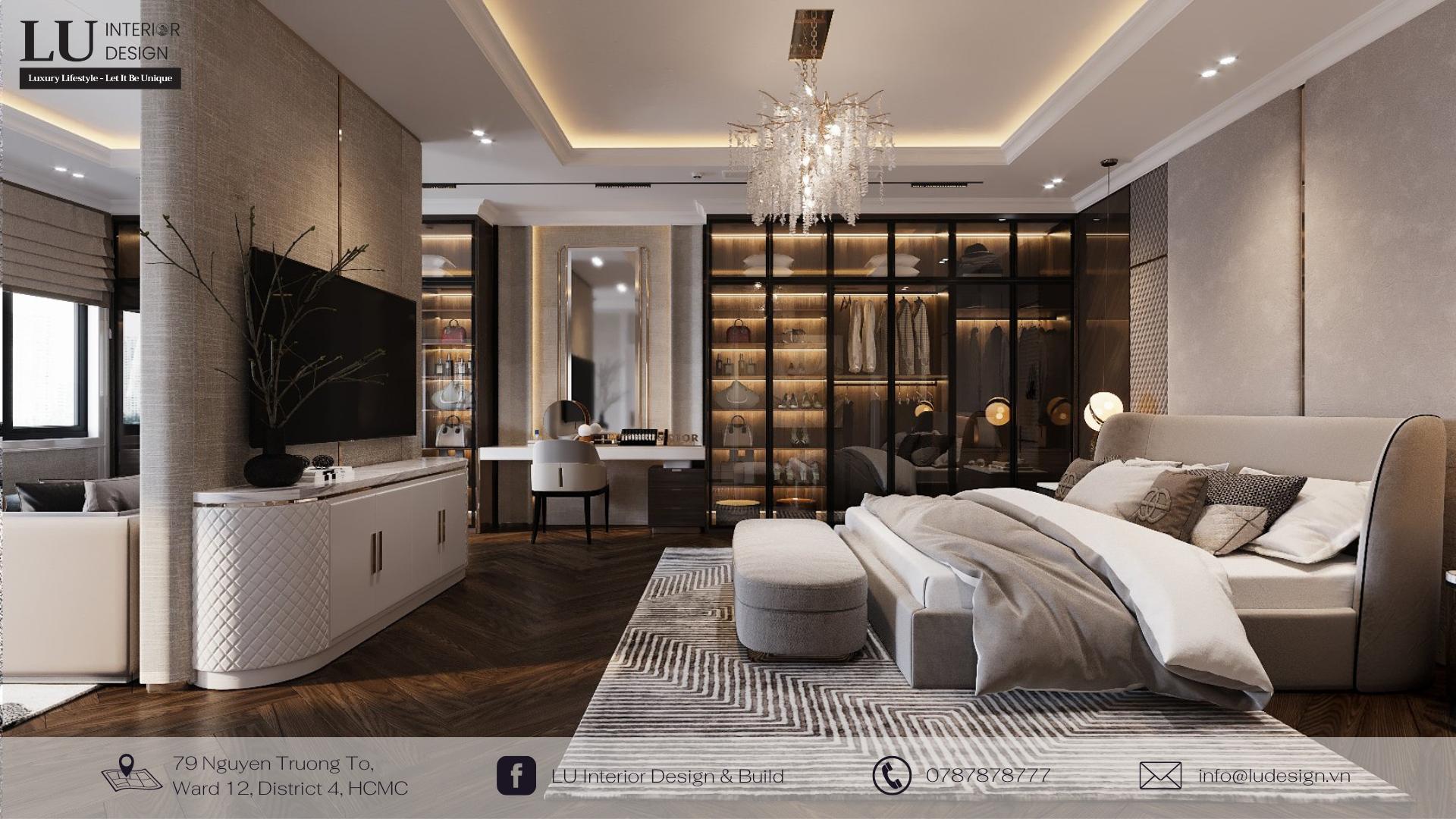 Khu vực phòng ngủ master - dự án biệt thự Tân Phú | Nguồn ảnh: LU Design.