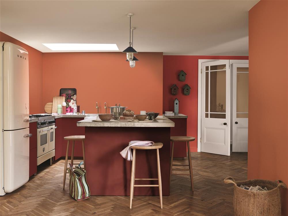 Nạp “năng lượng” cho gian bếp với gam màu cam đầy năng động | Nguồn: Internet.