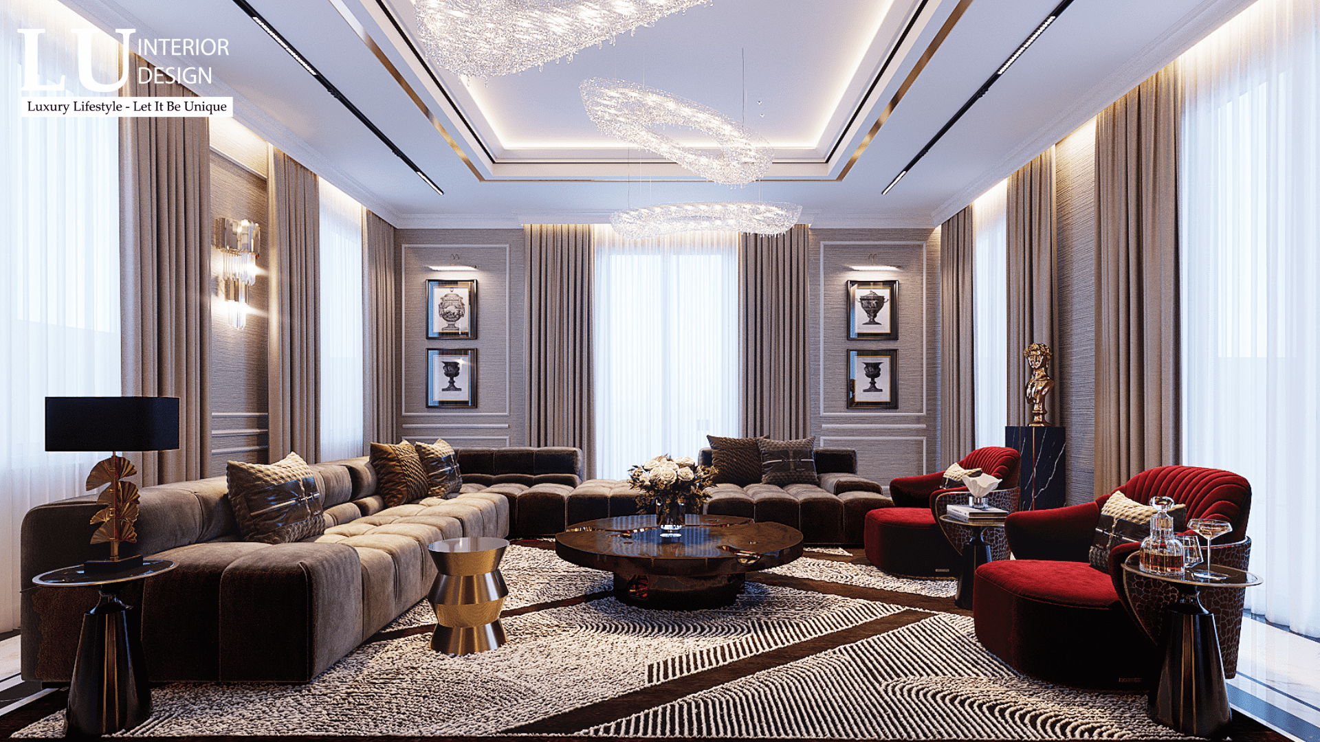 Để nội thất biệt thự phòng khách không chỉ là một không gian rực rỡ ở vẻ bề ngoài, mà còn phải tràn đầy cảm xúc | LU Design